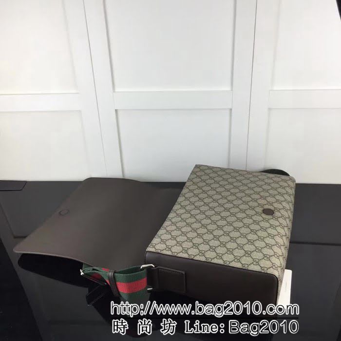 GUCCI古馳原單 新款專櫃品質原單貨實物實拍474138 啡pvc配皮男單肩斜挎包 HY1274